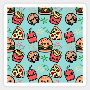 Kawaii Fast Food Pattern Sticker